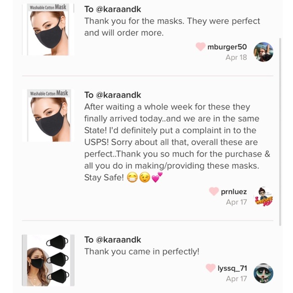 MADE IN USA, Black Unisex Cotton Face Mask - Picture 4 of 6